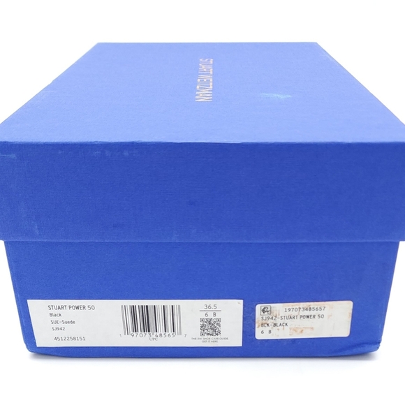 Stuart Weitzman Power 50 Suede Pointed Toe Kitten Heel Black Pump Size 6 - Picture 9 of 9